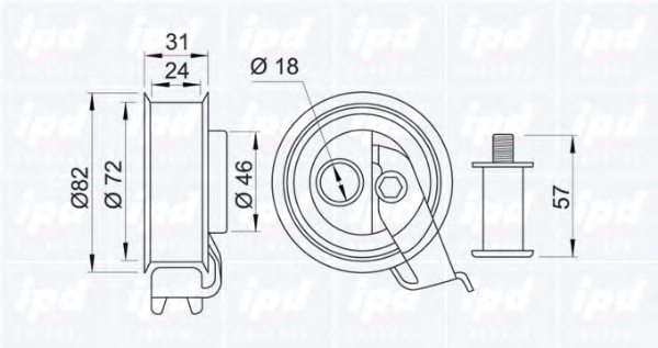 IPD 14-0079 Tensioner Pulley, timing belt